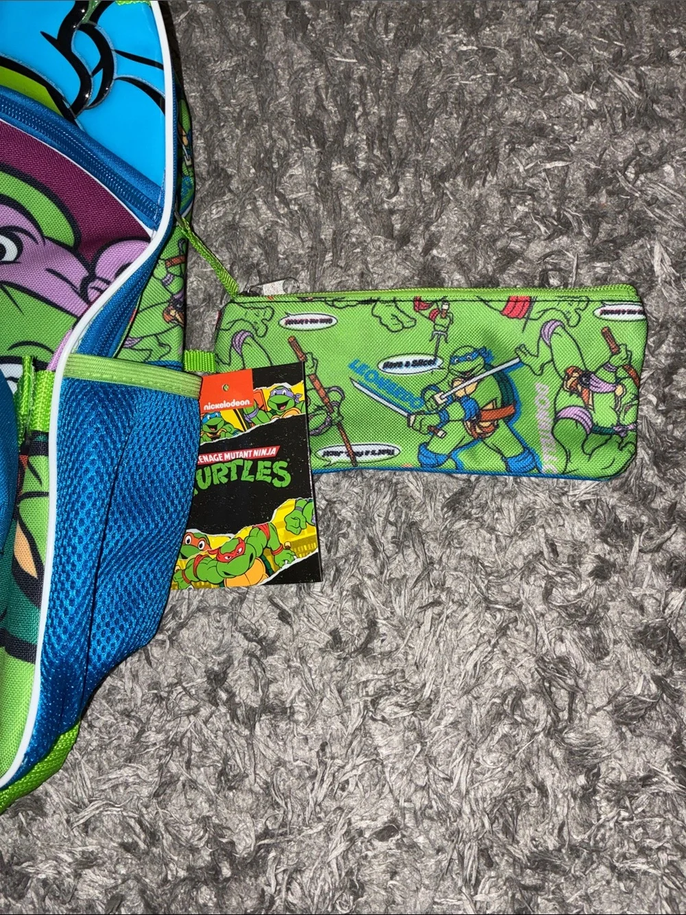 Tmnt teenage Mutant Ninja Turtles 3 pcs backpack lunch box pouch NWTS iridescent